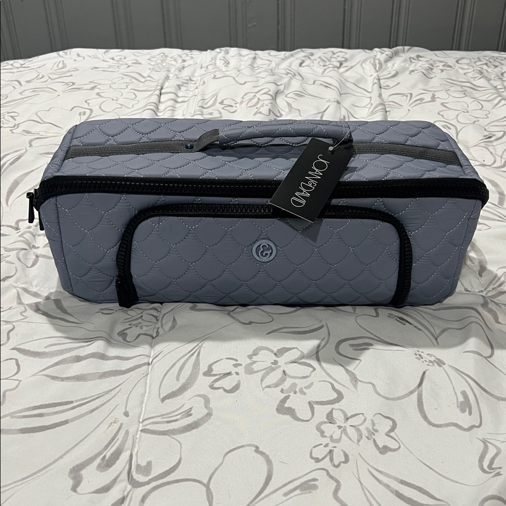 498. Joan and David Blue Quilted Travel Bag - Picture 2 of 4
